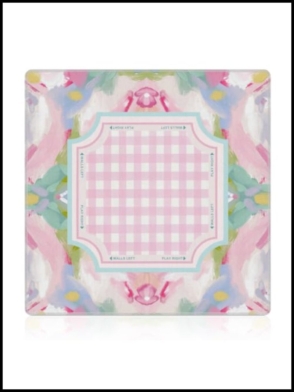 Boho Floral Checkered Mahjong Mat 21.5x21.5 inch